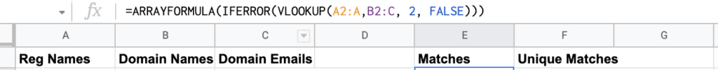 Google Sheets Formula